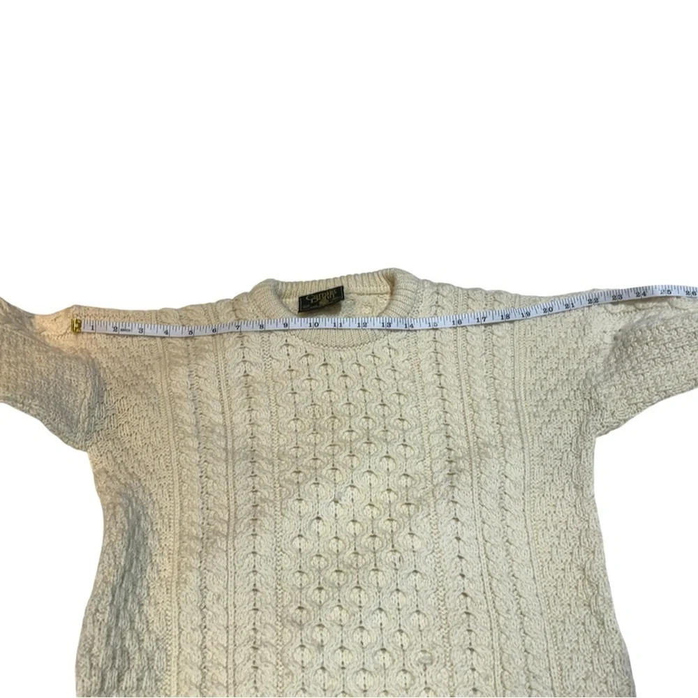 Carraig Donn Merino Wool Sweater Cream Size XL
